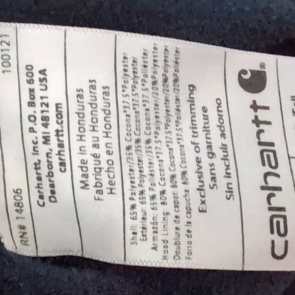 Carhartt Relaxed Fit Navy Blue Pullover Hoodie. Size XL Tall. - Picture 12 of 13